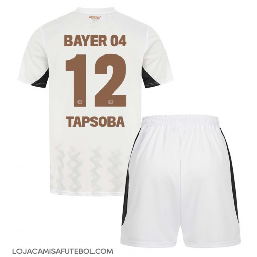 Camisa de Futebol Bayer Leverkusen Edmond Tapsoba #12 Equipamento Secundário Infantil 2024-25 Manga Curta (+ Calças curtas)